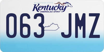KY license plate 063JMZ