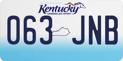 KY license plate 063JNB
