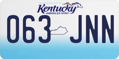 KY license plate 063JNN