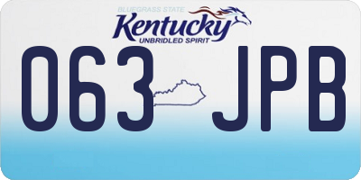 KY license plate 063JPB