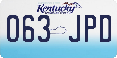 KY license plate 063JPD