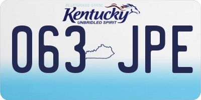 KY license plate 063JPE