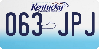 KY license plate 063JPJ