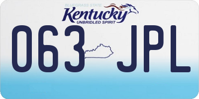 KY license plate 063JPL