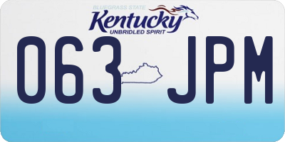 KY license plate 063JPM
