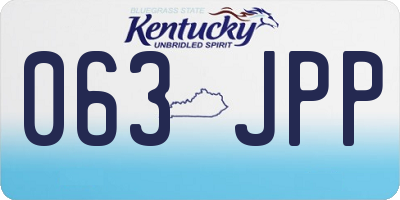 KY license plate 063JPP