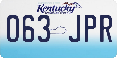 KY license plate 063JPR