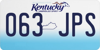 KY license plate 063JPS