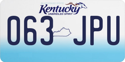KY license plate 063JPU