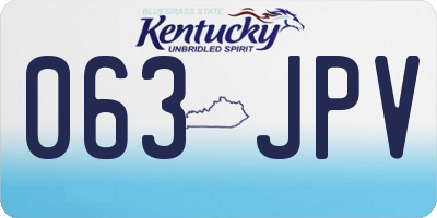 KY license plate 063JPV