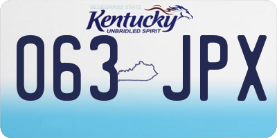 KY license plate 063JPX