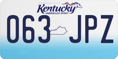 KY license plate 063JPZ