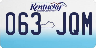 KY license plate 063JQM