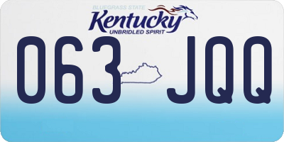 KY license plate 063JQQ