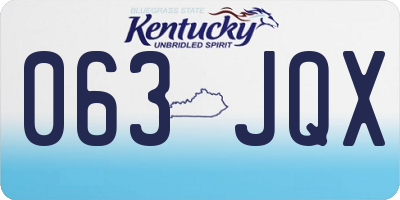 KY license plate 063JQX
