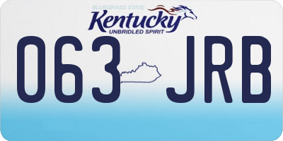 KY license plate 063JRB
