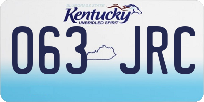 KY license plate 063JRC