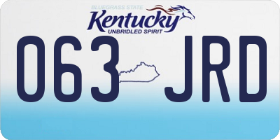KY license plate 063JRD