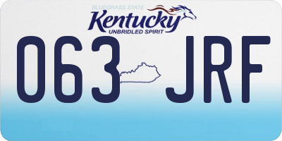 KY license plate 063JRF