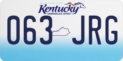 KY license plate 063JRG