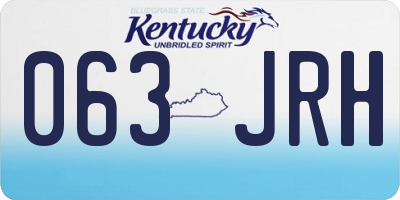 KY license plate 063JRH