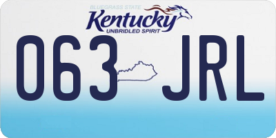 KY license plate 063JRL