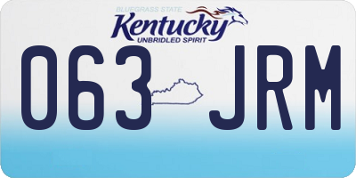 KY license plate 063JRM
