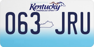 KY license plate 063JRU