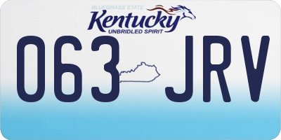 KY license plate 063JRV