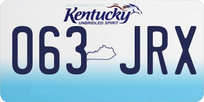 KY license plate 063JRX