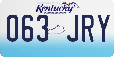 KY license plate 063JRY