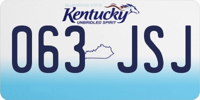 KY license plate 063JSJ