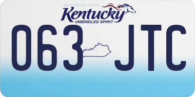 KY license plate 063JTC
