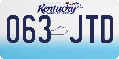 KY license plate 063JTD
