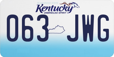 KY license plate 063JWG