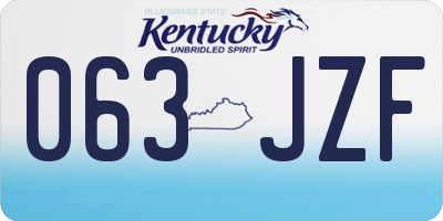 KY license plate 063JZF