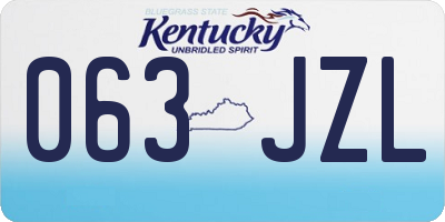 KY license plate 063JZL