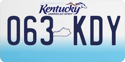 KY license plate 063KDY