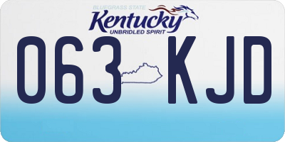 KY license plate 063KJD