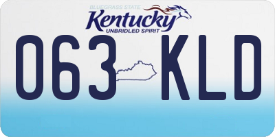 KY license plate 063KLD