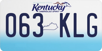 KY license plate 063KLG