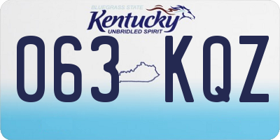 KY license plate 063KQZ