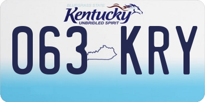 KY license plate 063KRY