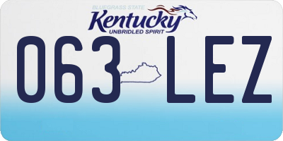KY license plate 063LEZ
