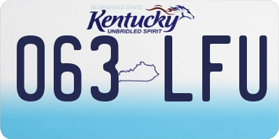 KY license plate 063LFU