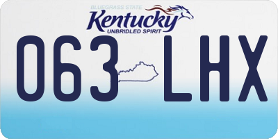 KY license plate 063LHX