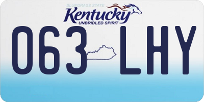 KY license plate 063LHY