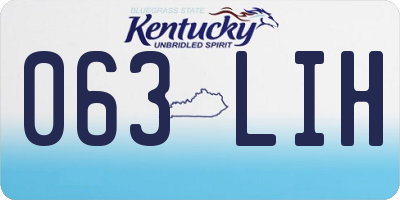 KY license plate 063LIH