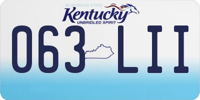 KY license plate 063LII