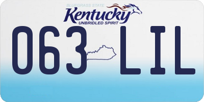 KY license plate 063LIL